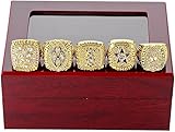 GHKKBG 5Pcs Championship Rings Set with Display Box,Football Fans Gifts Compatible for Cowboys for Men Women,Decorations Memorabilia of Dallas For Birthday Party Room Office Supplies