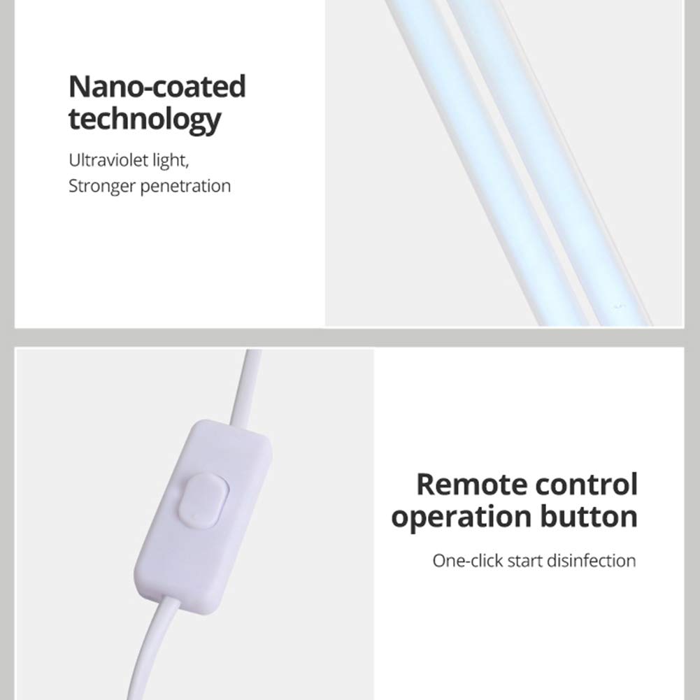 Lámpara de esterilizador UV de 38 W, sistema de purificación de aire ultravioleta portátil de ozono cuarzo UVC Luz de escritorio con control remoto