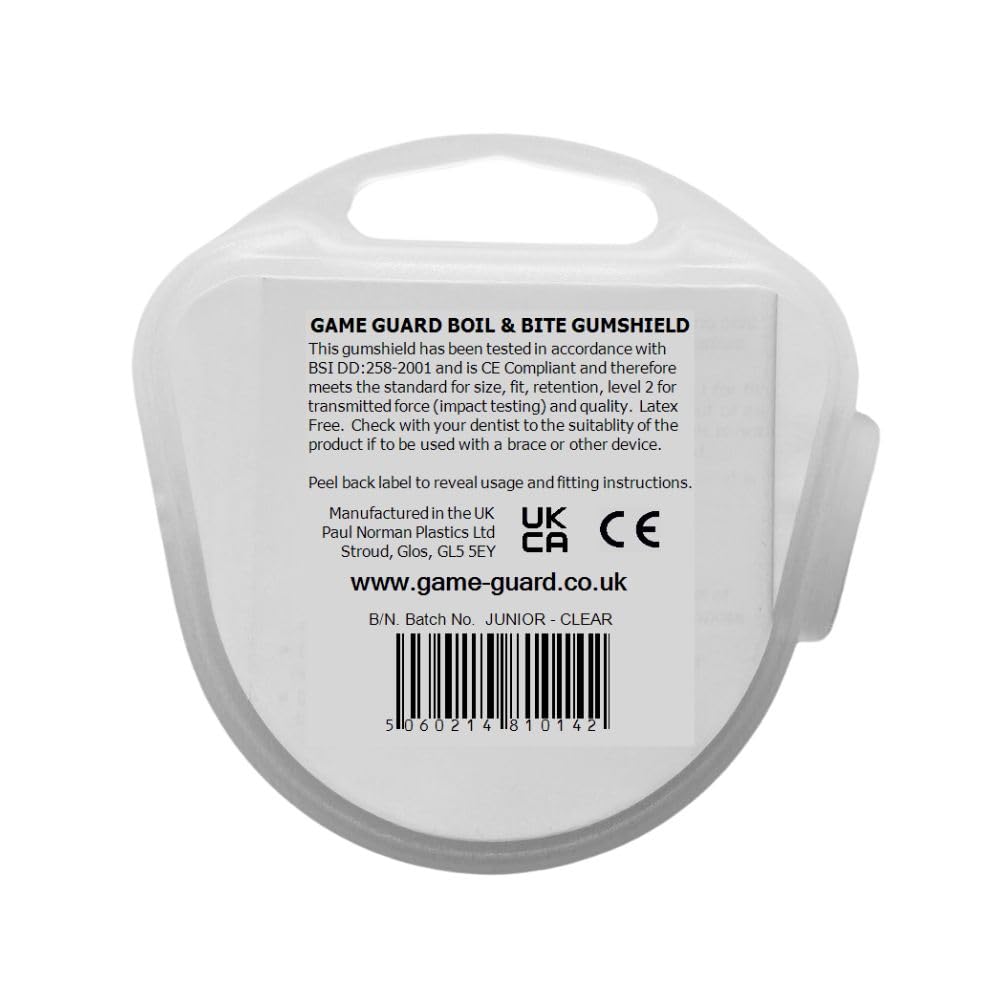 GAME GUARD - Protège-dents pour la boxe, le rugby, le hockey, le karaté, le taekwondo/protège dent pour enfant, junior de 8, 9, 10, 11, 12 ans. Approuvé CE - Protège leurs dents et leurs