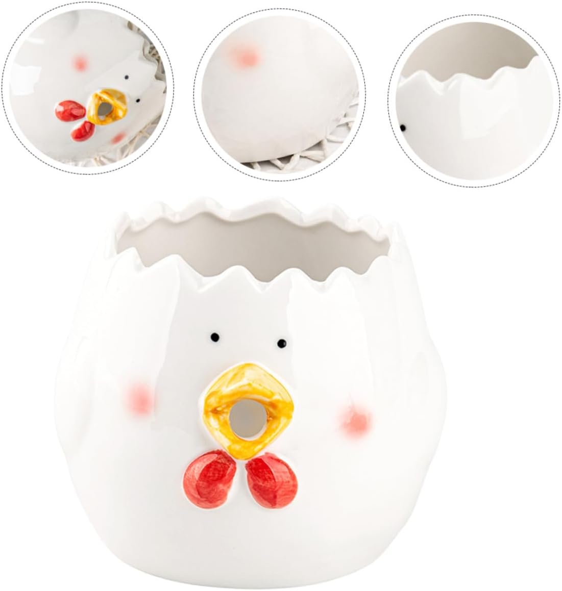 Zerodeko Ceramic Egg White Separator Cute Chick Design Kitchen Egg Yolk Separator Tool for Baking Cooking Home Use Easy to Clean