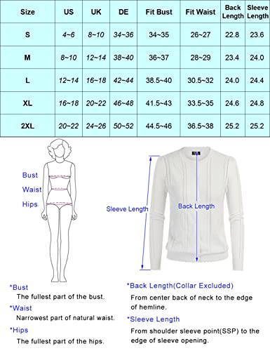 Womens Puff Sleeve Bolero Cardigan Casual Button Sweaters Classic Crew Neck Soft Cardigan Hollow Out Knitwear White L #TOP5