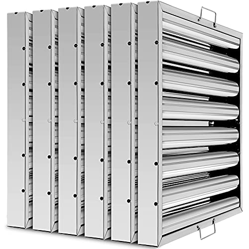 Hood Filters 19.5W x 19.5H Inch, 430 Stainless Steel 7 Grooves Commercial Baffle Grease Filter...