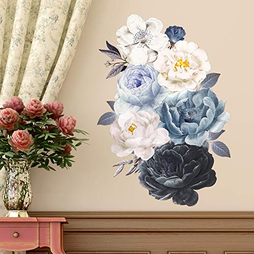 Vinilo decorativo floral azul Navy para pared 70x85 cm miniatura 6