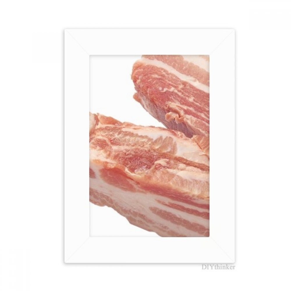Graisse de porc viande crue cadre photo de table blanc pour illustration artistique
