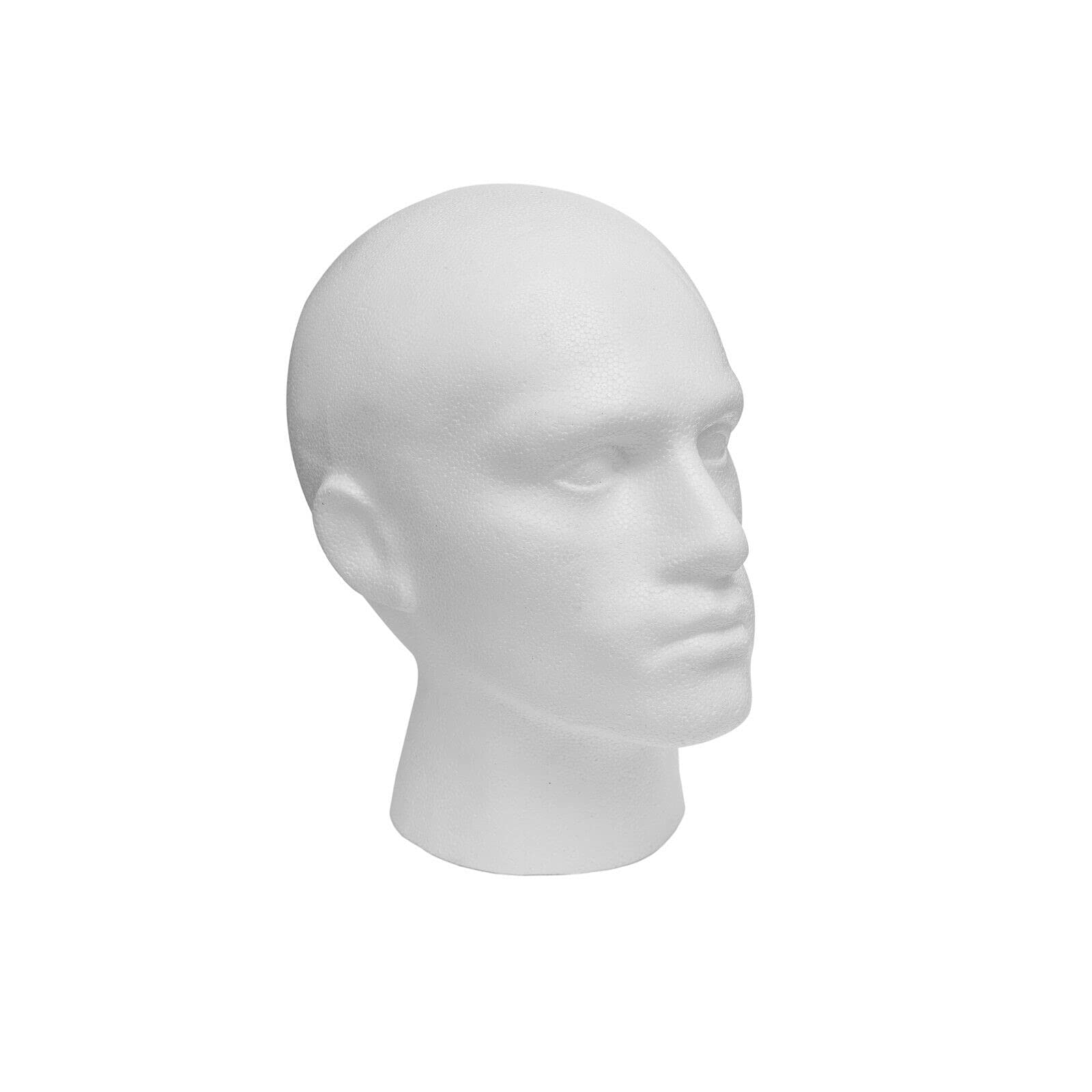 My Shopfittings POLYSTYRENE/PLASTIC MANNEQUIN DISPLAY MALE & FEMALE HEAD – WHITE, SILVER, BLACK, SWAN NECK, AND DURABLE PLASTIC HEAD (1 X SILVER MALE HEAD)