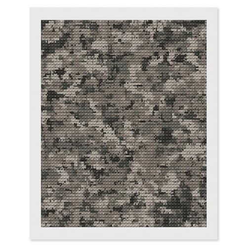 Peinture diamant ronde adultes motif camouflage numérique, loisir créatif anti-stress idéal