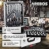 Arebos Valigetta portautensili in alluminio completa | Set di utensili 1200 pezzi | Valigetta con rotelle | Cassetta portautensili con 4 scomparti e maniglia telescopica | Argento