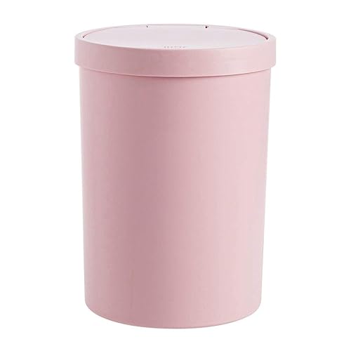 HASMI Cubo de basura tipo prensa abatible cesta de papel para el hogar, dormitorio, inodoro, papelera (color rosado)