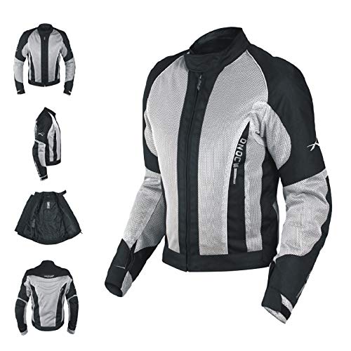 A-pro Blouson Eté Femme Scooter Moto Mesh Tex Protections CE Renfort Dorsal gris L