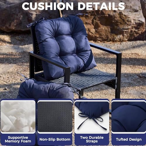 Coussins de chaise d'extérieur rembourrés et housses durables pour balcon