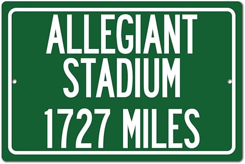 Personalized Highway Distance Sign To Allegiant Stadium