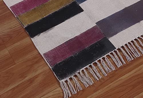 Tapis bohème imprimé à la main facile à laver pour salon - 8