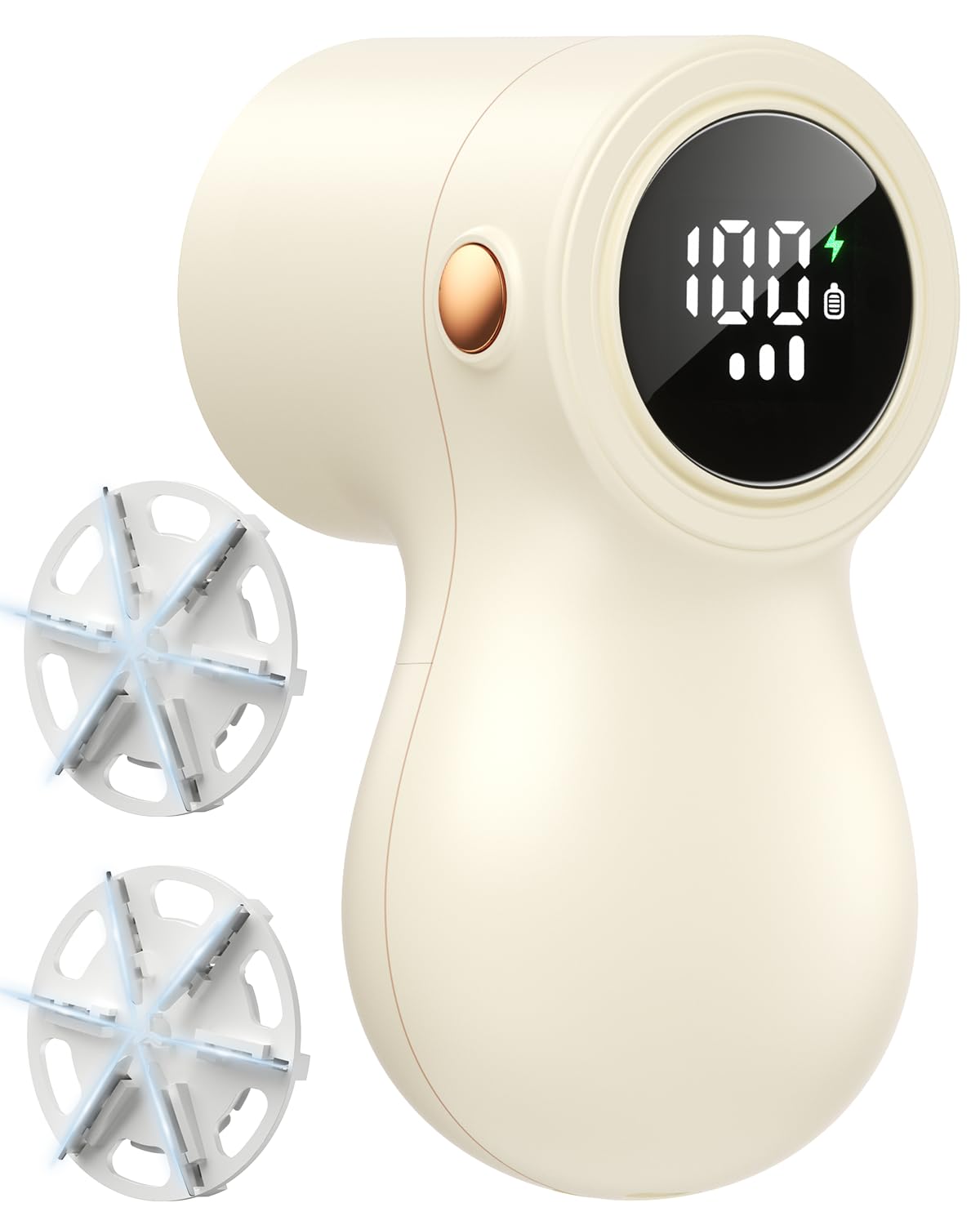 𝗥𝗲𝗰𝗵𝗮𝗿𝗴𝗲𝗮𝗯𝗹𝗲 Fabric Shaver, coldSky Lint Remover for Clothes with 3 Blades, Electric Lint Shaver with Digital Display, 3-Speeds Defuzzer for Removing Fuzz and Pill from Sweater Red Brown