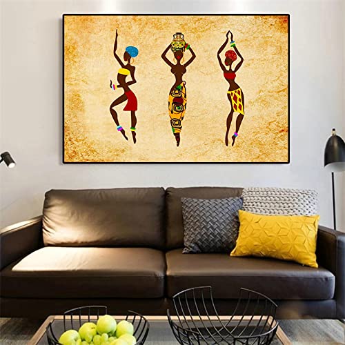 Impression sur toile femme africaine danse KEBIA decoration murale salon peinture nordique 40x60