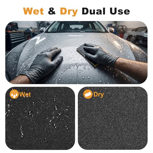 Image of 800 Grit Sandpaper Roll, 3-2 /3 inch Wide 11 Yards Long Wet Dry Sanding Sheet | Very Fine, Silicon Carbide Sand Paper, Tear Resistant Backing, Fine Polishing and Finishing of the Surface