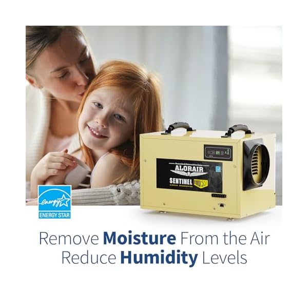 Alorair 120 ppd commercial dehumidifier with drain hose for crawl spaces basements industry water damage unit cetl listed compact auto defrost crawlspaces dehumidifiers gold  urban country home decor
