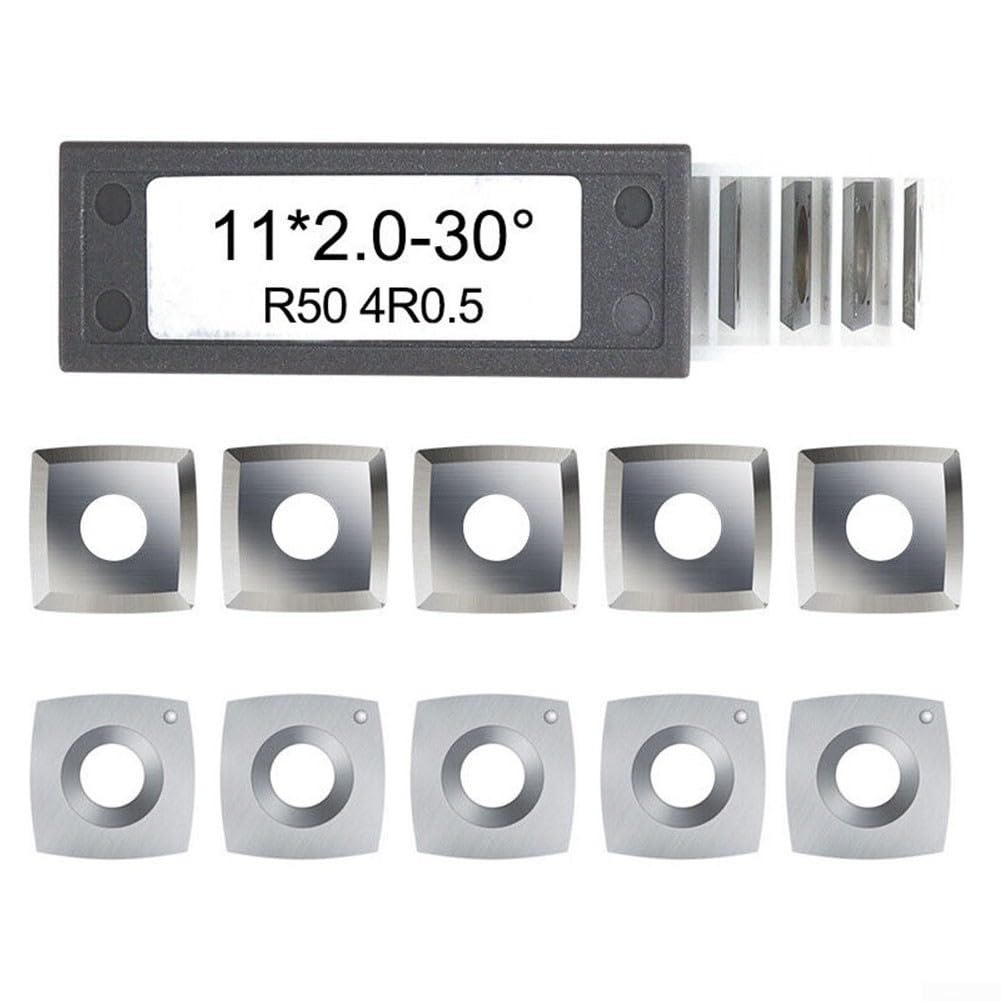 Inserti in carburo di tungsteno 11x11x2 mm, confezione da 10, per teste di taglio a spirale
