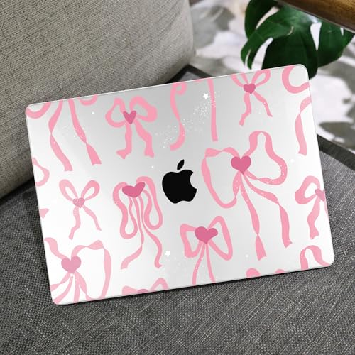 Image of MEEgoodo Case for MacBook Pro 14 inch (M5 /M4 /M3 /M2 /M1) Pro /Max 2026 2025 2024 2023 2021, Laptop Case Fit Model A3427 /A3426 /A3434 /A3112 /A3401 /A3185 /A2918 /A2992 /A2779 /A2442, Coquette Ribbon Bow