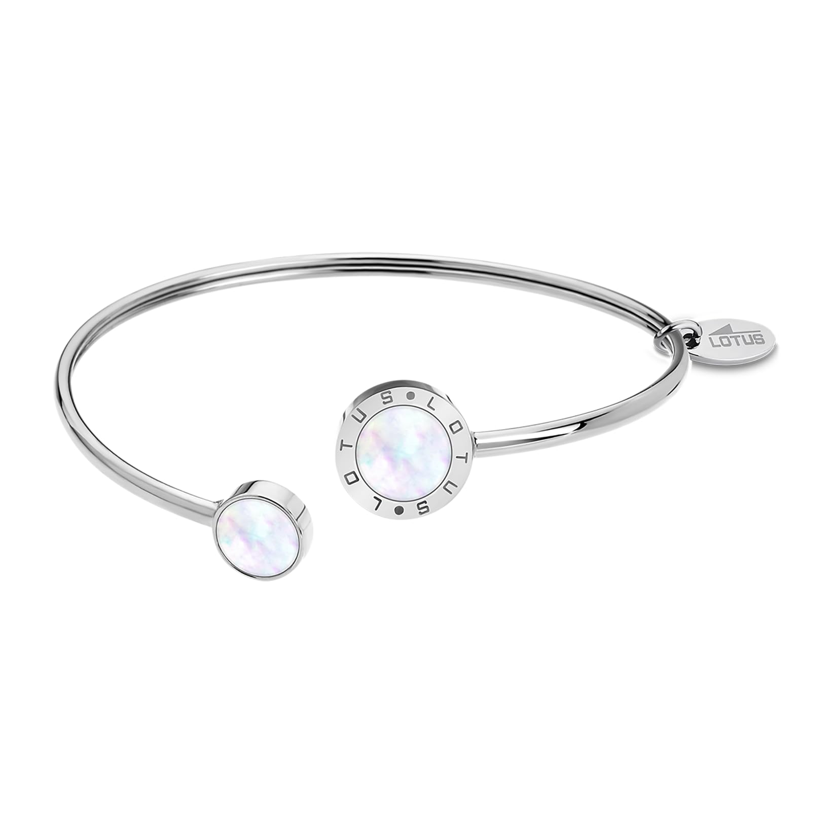 LOTUS STYLE Lotus LS1837-2/1 - Pulsera de acero inoxidable con círculo para mujer, brazalete plateado, un bonito regalo para Navidad, cumpleaños, día de San Valentín para la mujer
