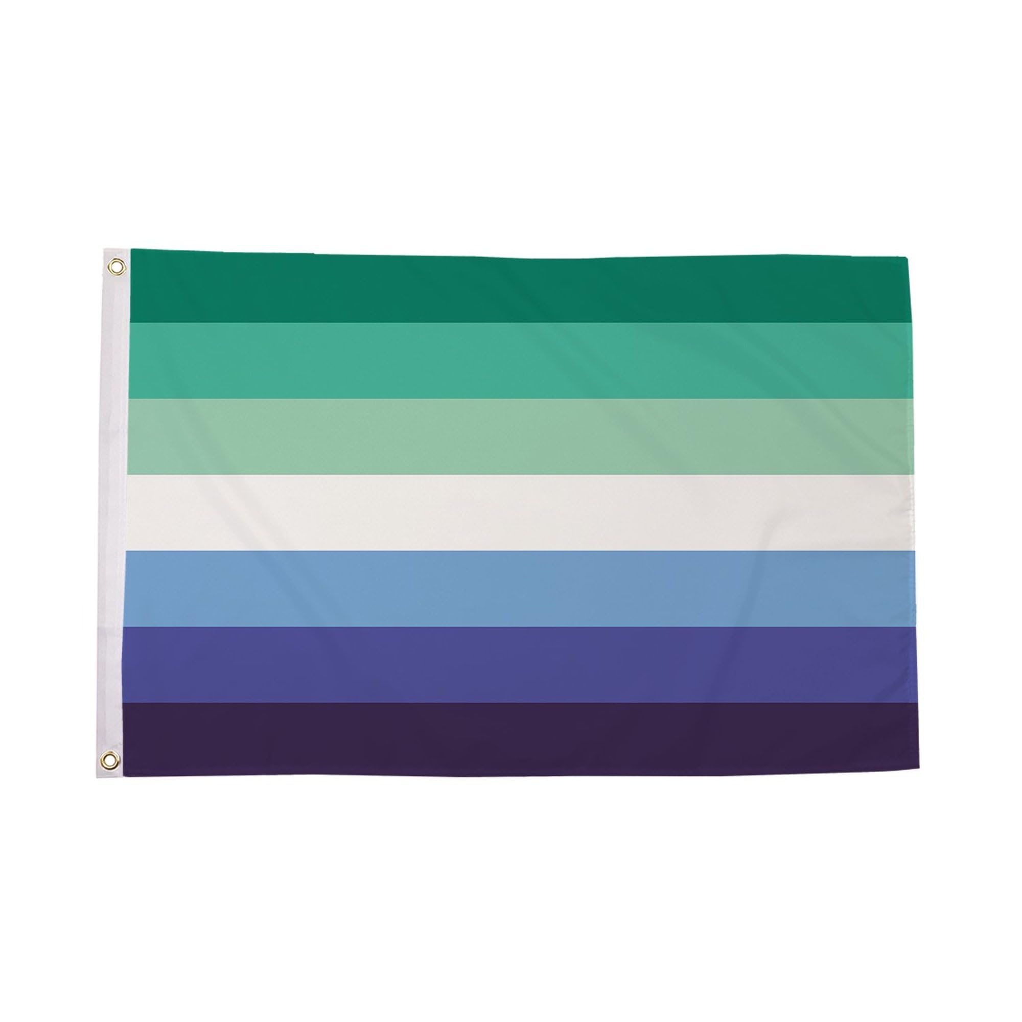 Flagtex Gay Male Striped Pride Flag 3ft x 2ft LGBTQ MLM Pride Flag Blue Green Turquoise Stripes Premium Polyester Brass Grommets Double Stitched 90cm x 60cm Indoor Outdoor Banner Decoration