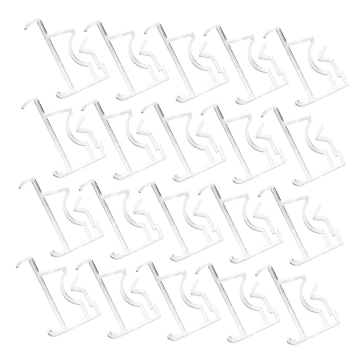 Cabilock 20pcs Clear Plastic Valance Clips for Vertical and Horizontal Blinds Sturdy Easy to Install for Home and Office Window Drapery Hardware Accessories