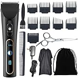 Spetish Hair Clippers Heavy Duty Rechargeable Hair Trimmer Cordless Clippers Hair Cutting Kit with 9 Guide Combs, Scissors, Hair Cape and Carrying Bag for Men/Father/Husband/Boyfriend
