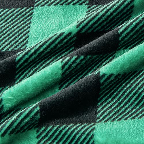 Image of BEDELITE Plaid Fleece Throw Blanket for Couch, Green & Black Checkered Flannel Blanket, Cozy & Soft Buffalo Plaid Decor Blanket for Women, Men, 50 inchx60 inch