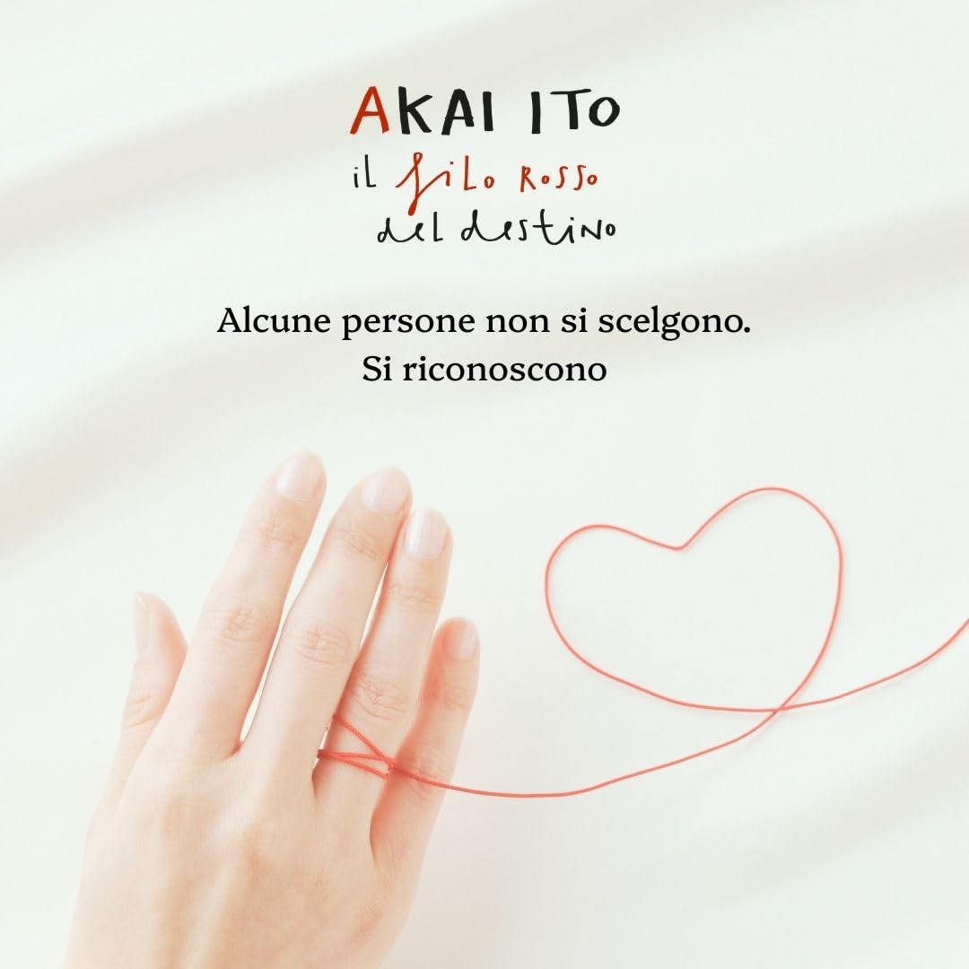 KAKI La Felicità è Nelle Piccole Cose Anillo Hilo Rojo del Destino - Akai Ito | Anillos simbólicos Leyenda Japonesa | Regalo San Valentín Aniversario | 100% Hipoalergénico