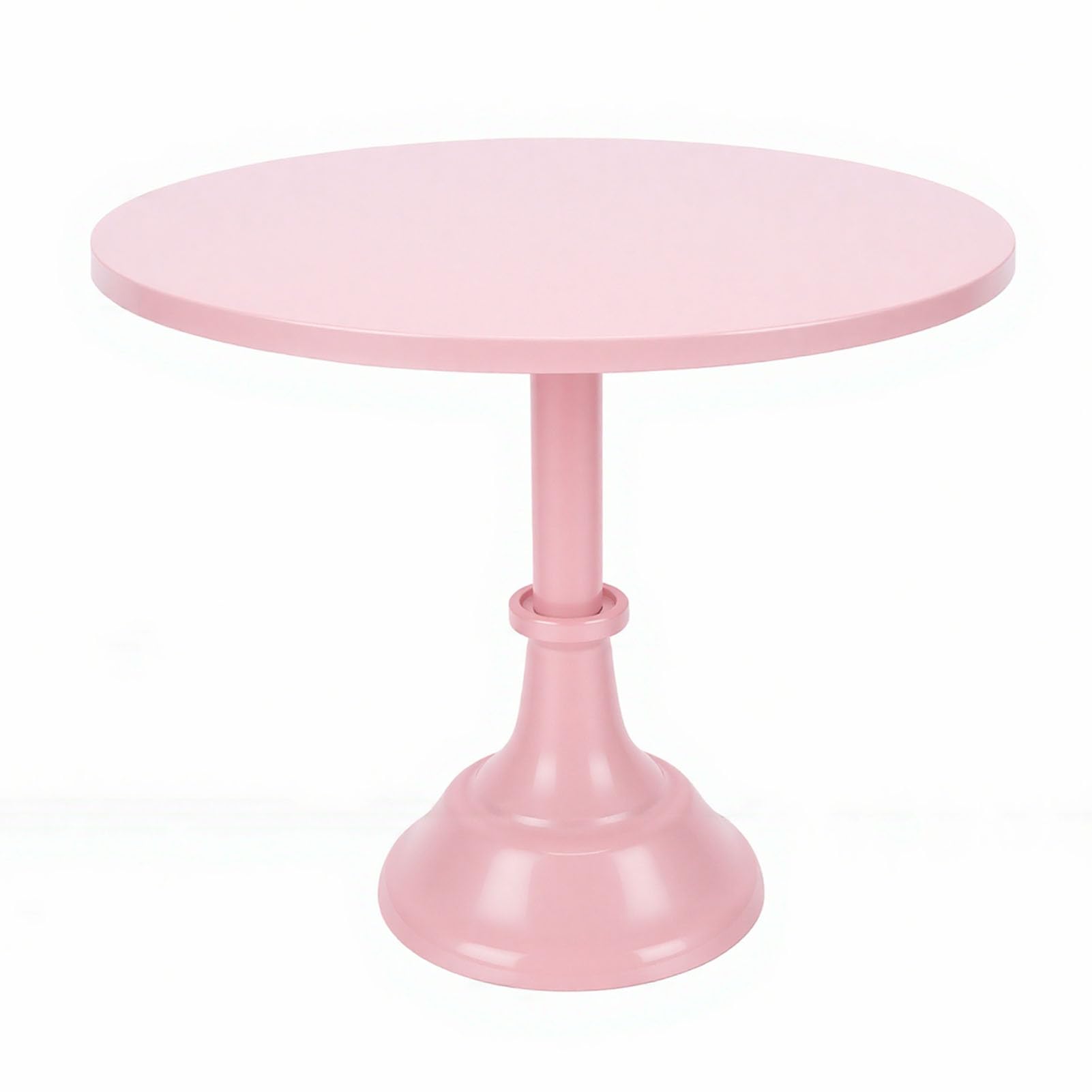 Ejoyous Soporte para Tartas de Color Rosa, Soporte de Postre de Metal, Bandeja Redonda de Hierro con Superficie Pulida, Base Estable, Exhibición Elegante para Magdalenas, Pasteles en Cumpleaños,