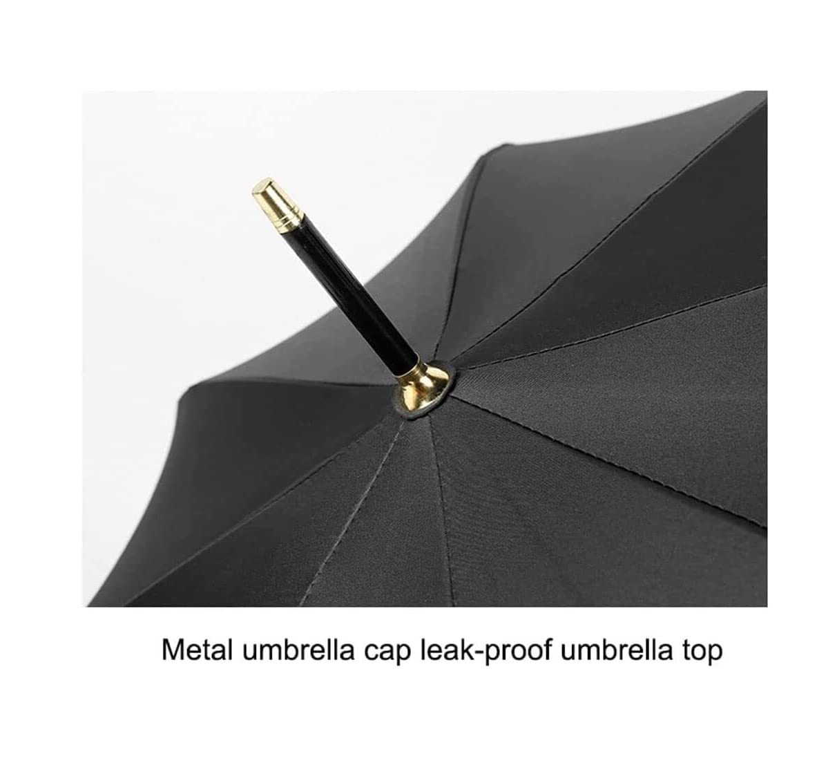 Parasole Przeciwdeszczowe Automatyczne otwarte parasol golfowy 8-kostny wiatrówek duży klasyczny z baldachim Podróżne(Black)
