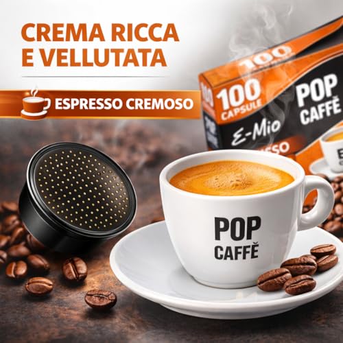 100 Capsule Pop Caffe' E-MIO 1 Intenso Compatibili Lavazza A Modo Mio - 4