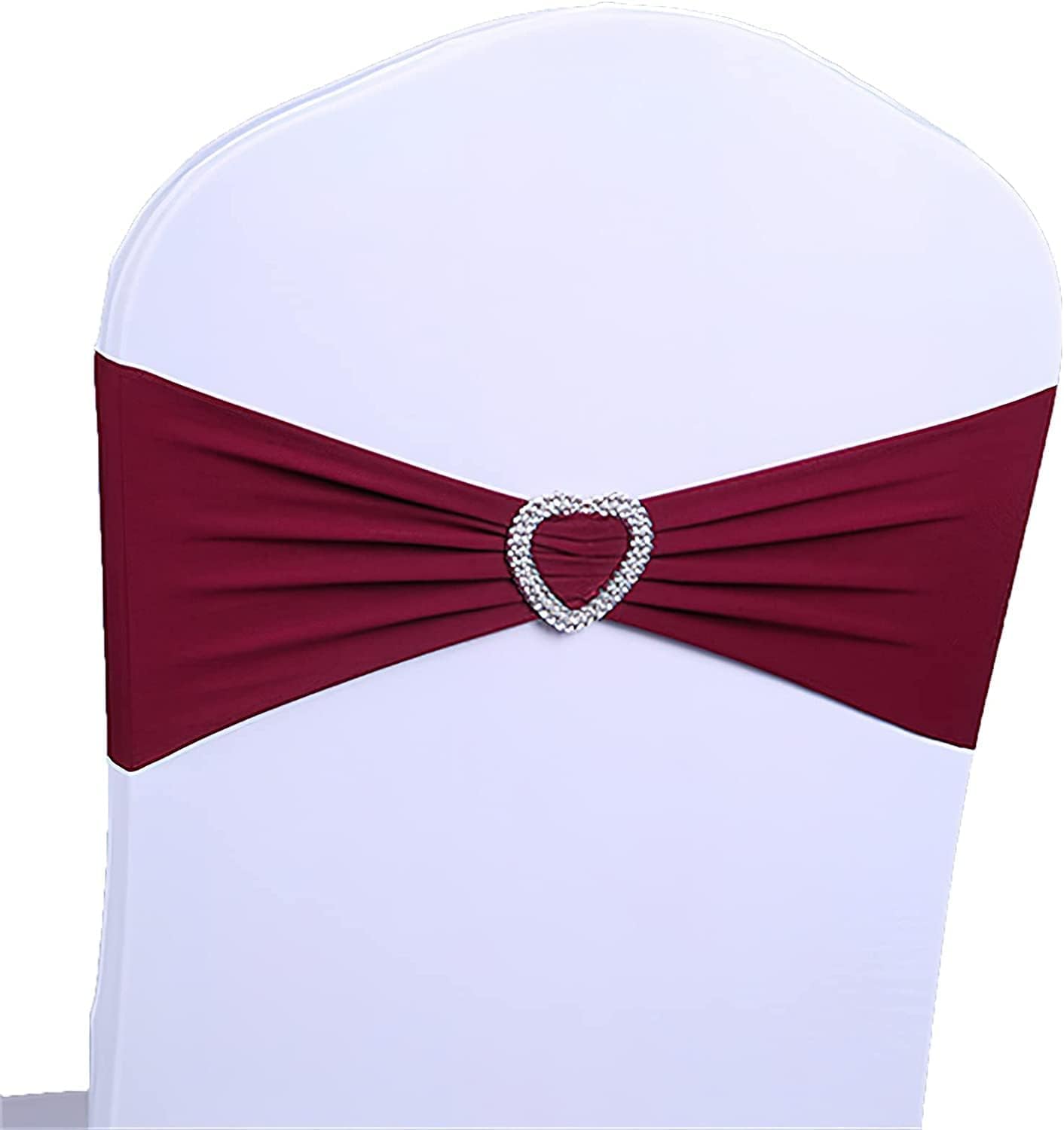 RZQVHBKXWGT chair sashes,Elastic Chair Bands Ties with Buckle Slider Covers Slipcovers,Red,10PCS (Color : Geel, Size 50PCS) Roze, 100PCS (Color Blu, 50PC(Red Wine,10PCS)