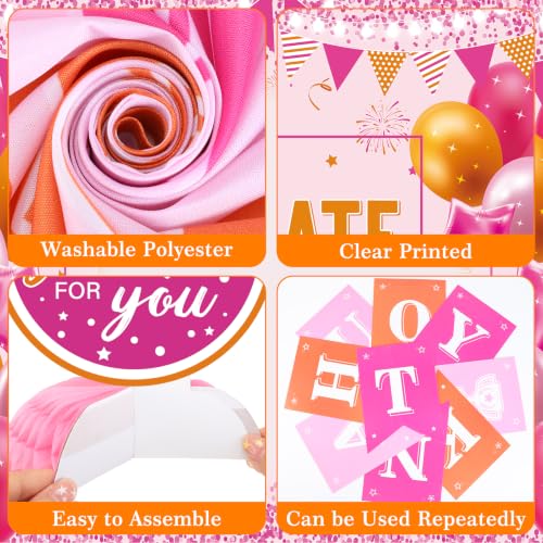 Image of Hot Pink Orange We Appreciate You Party Decorations for Women Thanks Party