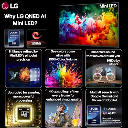 Image of LG 108 cms (43 inches) QNED65 AI Series 4K Ultra HD Smart webOS VA QNED TV 43QNED65BLA
