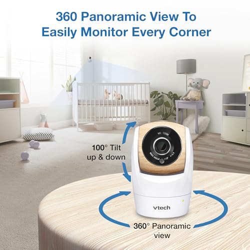 Image of VTech VM928-2HD 5 inch 720p HD Display 2 Cameras Baby Monitor,110 Wide Angle View,Remote Pan-Tilt-Zoom,Night Vision,Up to 1000ft Range,Temperature Sensor,9 Soothing Sounds & Lullabies,2-Way Talk,No WiFi