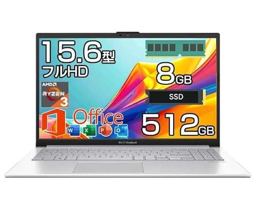 �y�����ςݕi�z �m�[�g�p�\�R�� Vivobook Go 15 15.6�C���` �t��HD Ryzen 3 7320U ������ 8GB SSD 512GB Windows11 Office�t�� ����LAN WEB�J���� �m�[�g PC E1504FA-R385S