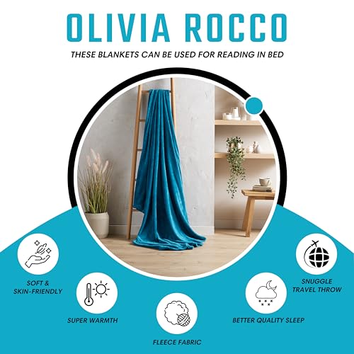 Olivia Rocco Flannel Fleece Throw Blanket Super Soft Warm Fluffy for Bed Sofa Couch Chair Lightweight and Cozy Solid Design - Image 3