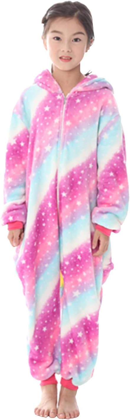 Kids Unisex Unicorn Onesie Pajamas Halloween Cosplay Costume Onepiece Animal Outfit Homewear