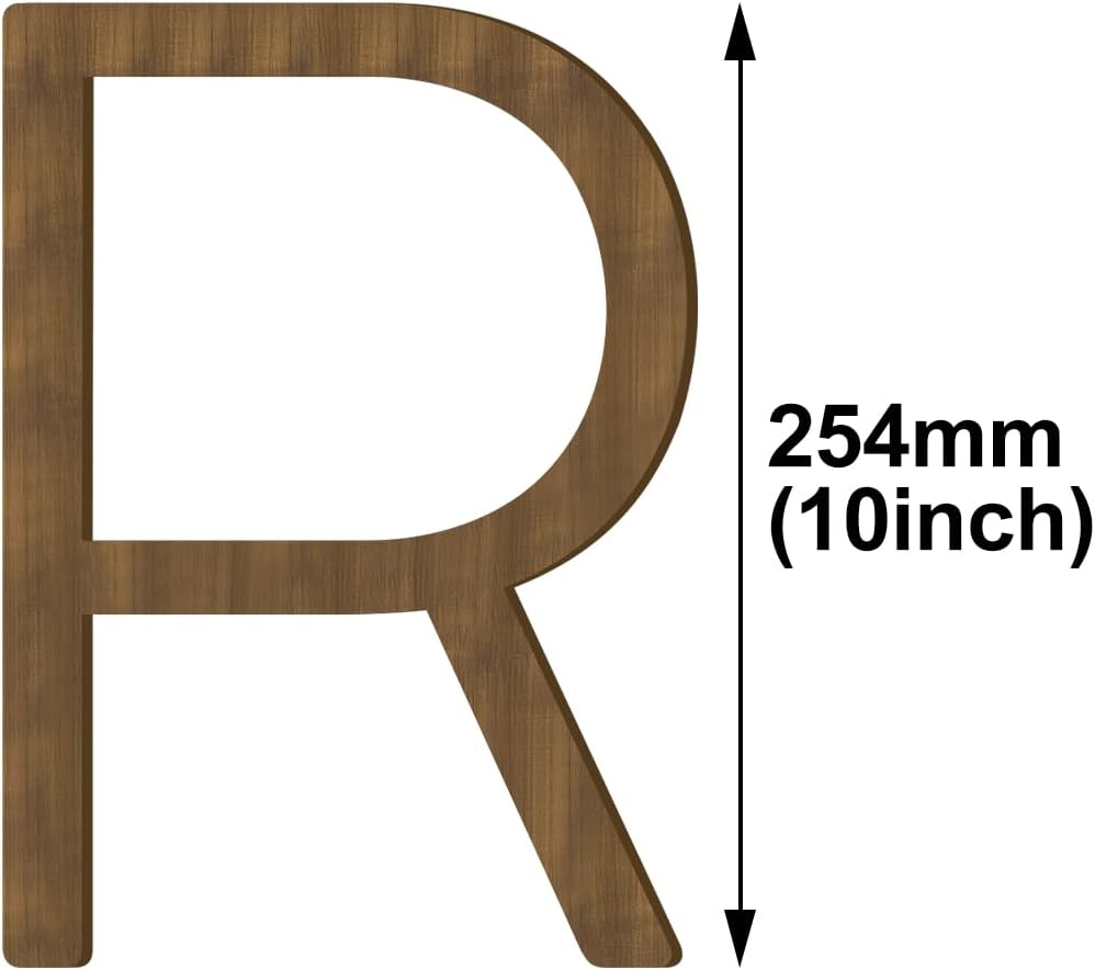 Solid Brass Numeral Letter Symbol, Modern Style Floating House Number, Easy to Install Decor Number - R 254mm