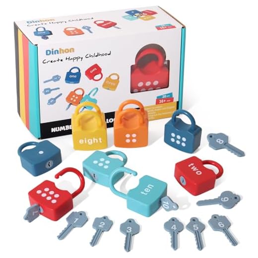 Dinhon Kids Learning Locks with Keys Numbers Matching & Counting Montessori Educational Toys for Ages 3 yrs+ Boys and Girls Preschool Games Gifts
