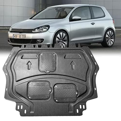 Image of Engine Guards Mud Flaps for VW Golf MK6 2010-2014 Front Engine Splash Shield Guards Suitable for Golf 6 Under Engine Cover Directly Replace Original One Black