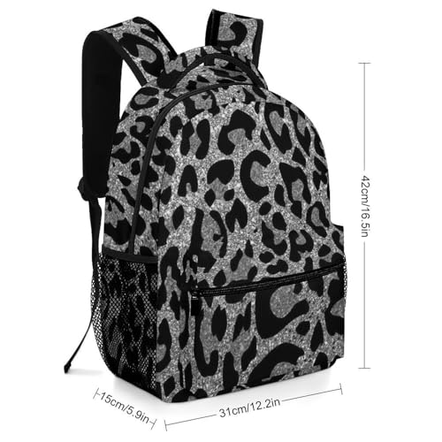 Leopard Print Cheetah Pink Backpack School Bags Bookbags for Teen Kids Travel Camping Daypack2