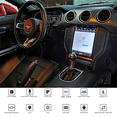 Car Stereo Radio Replacement For Ford Mustang 2015 2016 2017 2018 2019 2020 10.4 Inch Android Auto Head Unit Car Stereo Tablet Radio For Mustang Multimedia Player Gps Navigation System Bluetooth #TOP5
