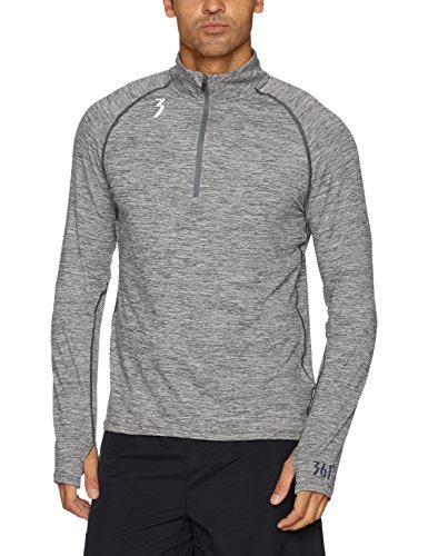 361 Degree Sports Apparel Mens Qu!K Thermal Lux 1/2 Zip Shirt, Heather Castlerock, XX-Large