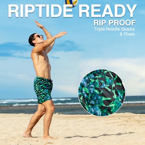 Image of Kanu Surf Men's Big Viper Extended Size Stripe Swim Trunk