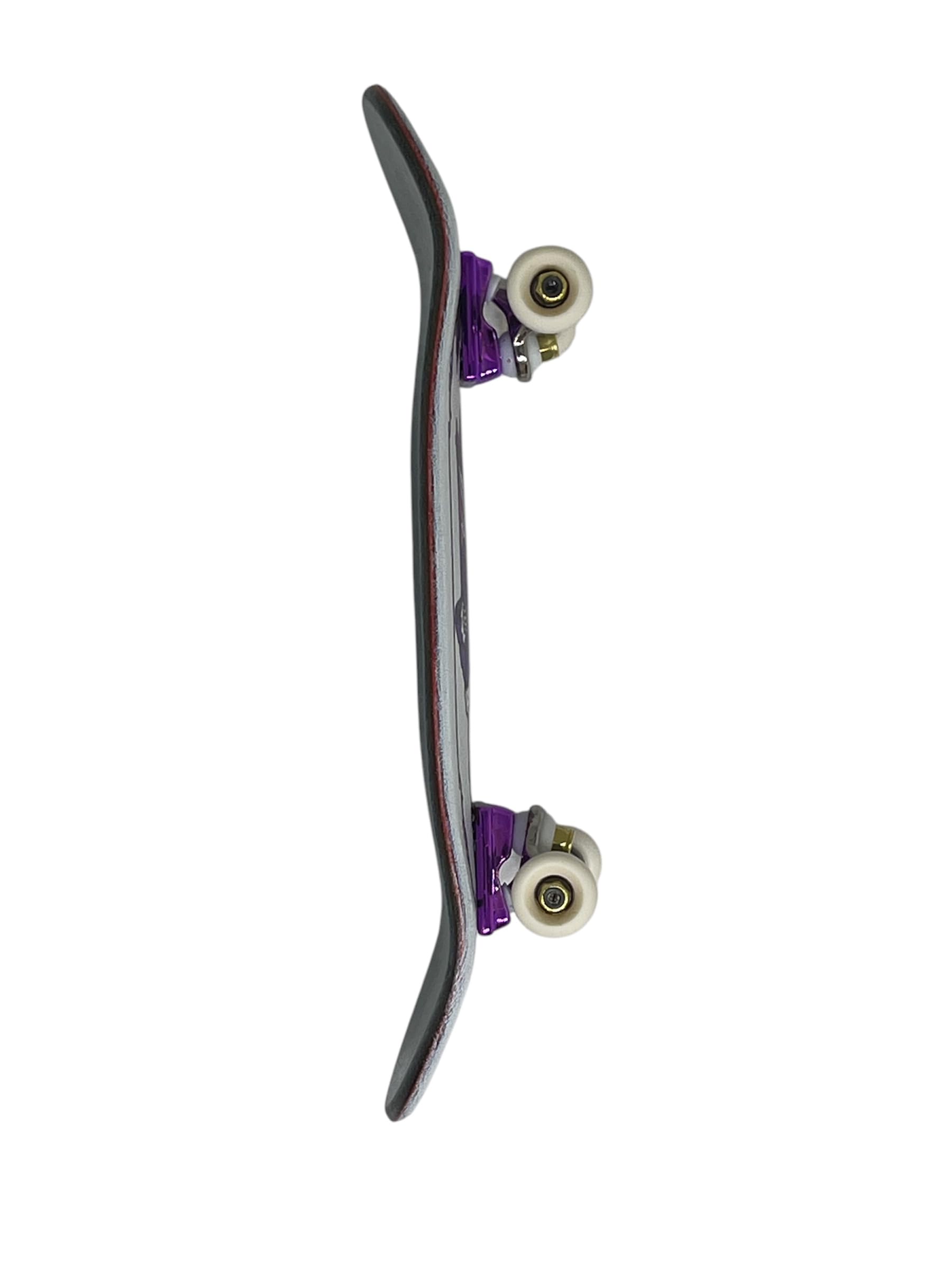 LEEFAI 34mm Pro Fingerboard Komplet 34x96mm, Deska z Drewna Maple, Grafika Drukowana UV - Pro Trucki Regularne słupki & 5 Koła z Łożyskami Uretanowymi - Op3ra V3 - Hearts of King