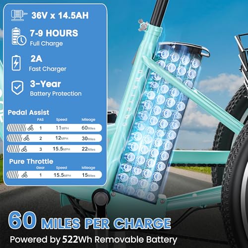 MOONCOOL Electric Tricycle for Adults, 350W 36V Electric