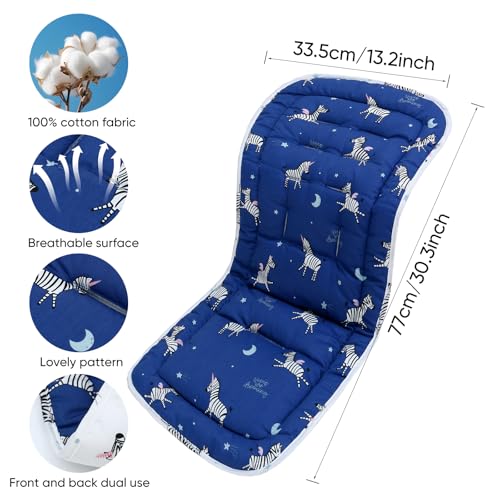 Baby Sitzauflage für Kinderwagen,Baby Sitzeinlage aus 100% Baumwolle Weiche und Reversible Autositz Kinderwagenauflage für Babyschale Buggy