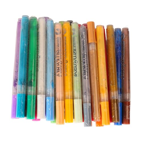 Cygmophing-Juego de bolígrafos acrílicos de 24 colores, rotuladores acrílicos permanentes, inodoros e impermeables, rotuladores de pincel de acuarela para pintura DIY