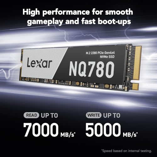 Image of Lexar 2TB NQ780 SSD PCIe Gen4 NVMe M.2 2280 Internal Solid State Drive, Up to 7000 /5000 MB /s Read /Write, Compatible with PS5, for Gamers and Creators (LNQ780X002T-RNNNU)